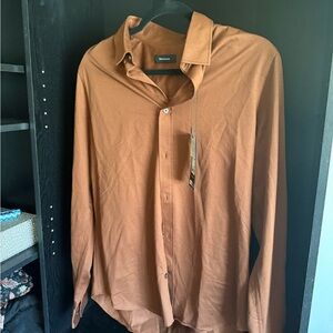 Men's Casual Tan Button Down Shirt